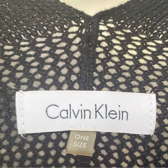 Open Knit Weave Cape Poncho Coat Open Knit Weave Cape Black Metallic One Size - Picture 11 of 15